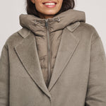 Reni Wool Coat with Removable Down Jacket in Dark Artichoke