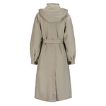 Rossby Maxi Coat in Taupe Pinstripe