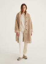 Vegan Furr Teddy Coat in Beige