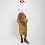 Longette Sequin Skirt in Gold