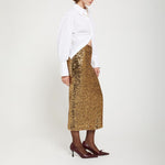 Longette Sequin Skirt in Gold