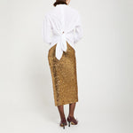 Longette Sequin Skirt in Gold