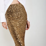 Longette Sequin Skirt in Gold