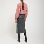 Longette Sequin Skirt in Smoke