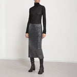 Longette Sequin Skirt in Smoke