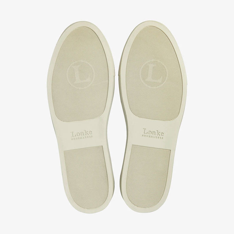 LOAKE Rush Suede Sneakers in White/Sand