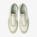 LOAKE Rush Suede Sneakers in White/Sand