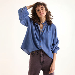 Soline Blouse in Indigo