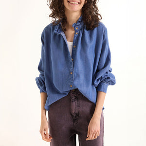 Soline Blouse in Indigo