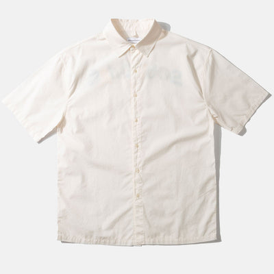 EDMMOND STUDIOS Souvenirs Short Sleeve Shirt in Plain Off White