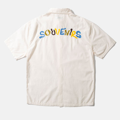 EDMMOND STUDIOS Souvenirs Short Sleeve Shirt in Plain Off White