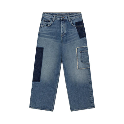 HEYANNO MMHPure Deconstructed Jeans in Light Blue