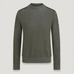 Stanley Mock Neck Jumper in Tile Green/Mid Grey Heather