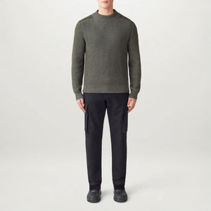 Stanley Mock Neck Jumper in Tile Green/Mid Grey Heather