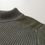 Stanley Mock Neck Jumper in Tile Green/Mid Grey Heather