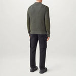 Stanley Mock Neck Jumper in Tile Green/Mid Grey Heather