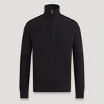 Stanley Quarter Zip Jumper in Black/Dark Ink