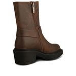 Amina Biker Boots in Dark Brown