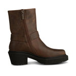 Amina Biker Boots in Dark Brown