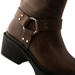 Amina Biker Boots in Dark Brown