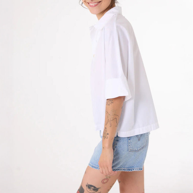 SACRECOEUR Jodie Boxy Shirt in White