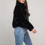 Sallie Faux Fur Jacket in Black