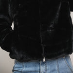 Sallie Faux Fur Jacket in Black