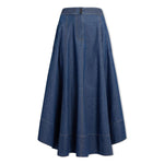 Salomi Denim Flared Skirt in Light Blue