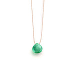 Fine Cord Necklace in Seafoam Green Quartz