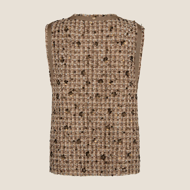 Seyna Vega Vest in Indian Tan