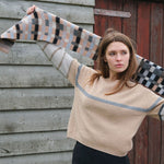 Short Brushed Intarsia Scarf in Bark