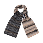 Short Brushed Intarsia Scarf in Bark