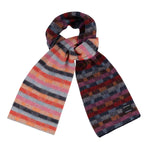 Short Brushed Intarsia Scarf in Harlequin