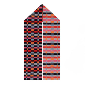 Short Brushed Intarsia Scarf in Harlequin