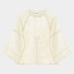 Sia High Shine Blend Blouse in Cloud Cream