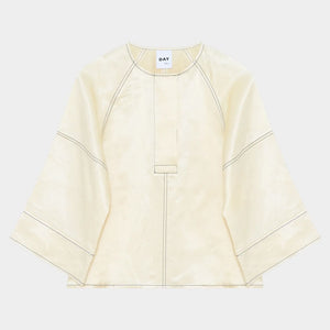 Sia High Shine Blend Blouse in Cloud Cream