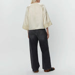 Sia High Shine Blend Blouse in Cloud Cream