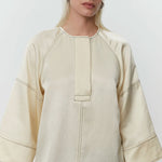 Sia High Shine Blend Blouse in Cloud Cream