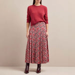 Sienna Snakeskin Print Pleated Skirt in Pink