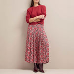 Sienna Snakeskin Print Pleated Skirt in Pink