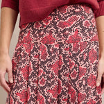 Sienna Snakeskin Print Pleated Skirt in Pink