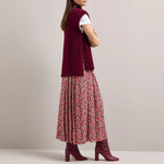 Sienna Snakeskin Print Pleated Skirt in Pink