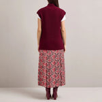 Sienna Snakeskin Print Pleated Skirt in Pink