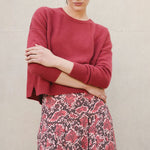 Sienna Snakeskin Print Pleated Skirt in Pink