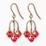 Small Diamond Earrings in Red