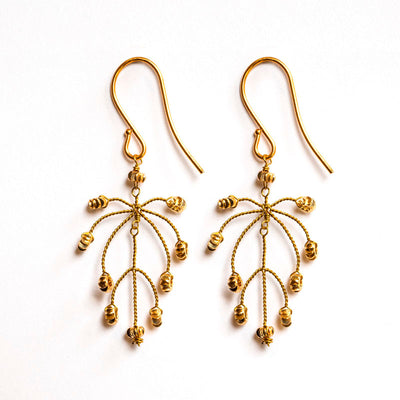 Small Leaf Earrings in Gold