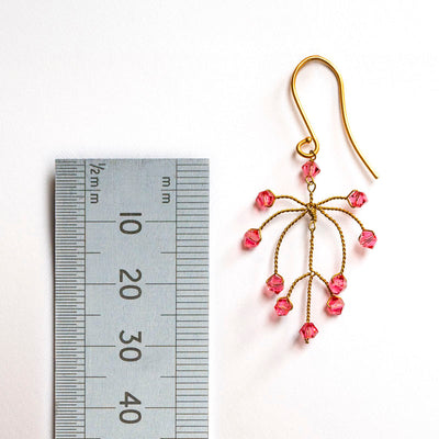 Small Leaf Earrings in Pink