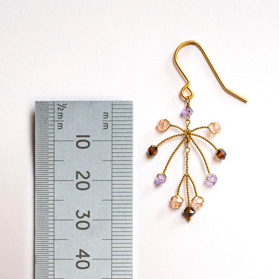 Small Leaf Earrings in Purple Mix