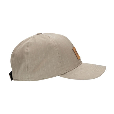 BRGN Solgren Cap in Taupe Pinstripe