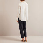 Spencer Silk V Neck Shirt in Cream